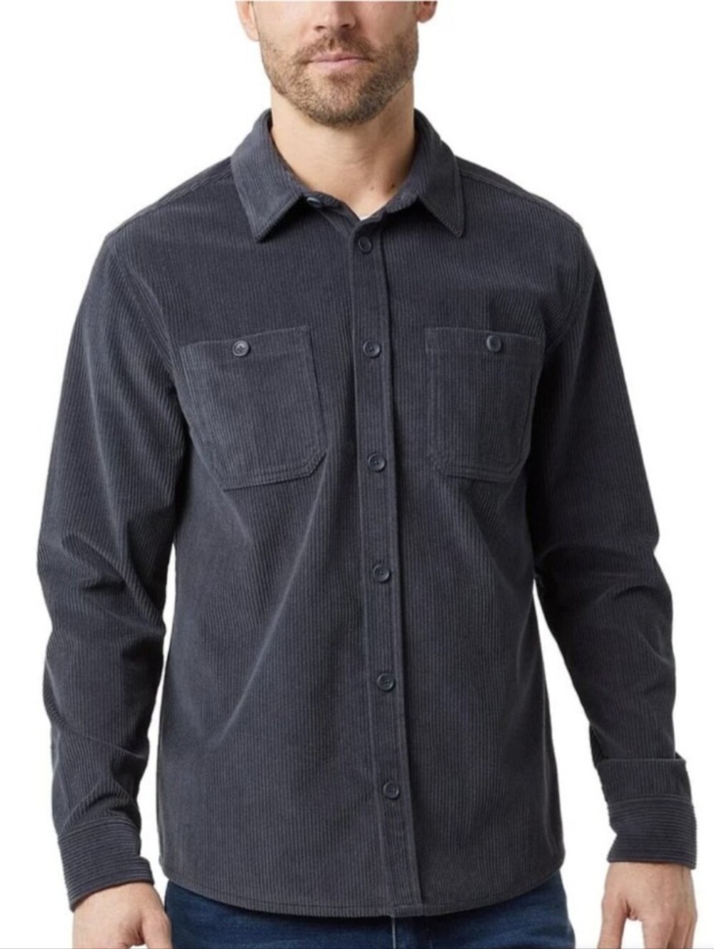 32 Degrees Heat Men's Mid weight Corduroy Overshirt Pockets Sz Medium